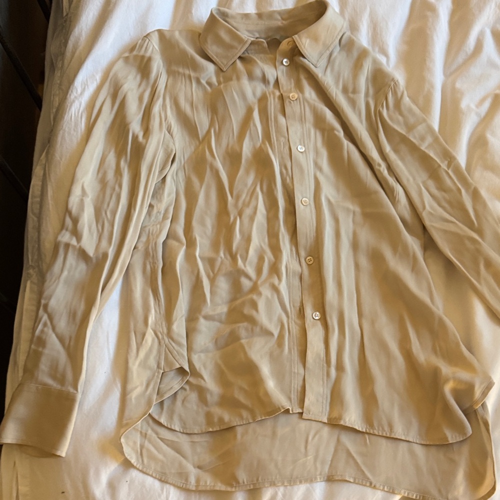 Vince Men's Beige Button-Down Shirt